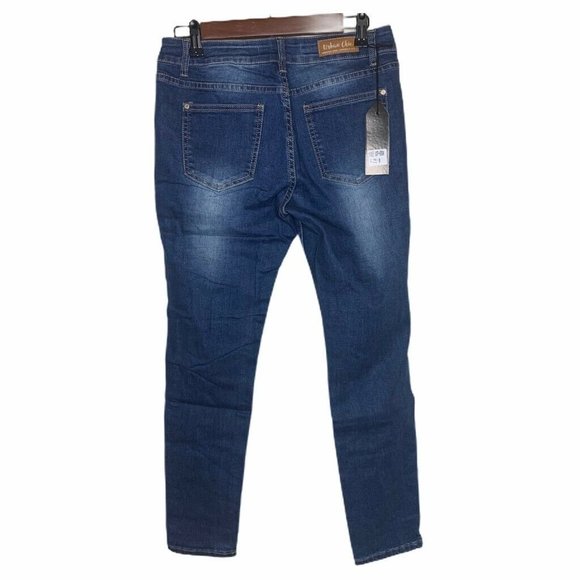 Urban Chic Slim Skinny Jeans Blue Dark Wash 9 NWT - Picture 3 of 9